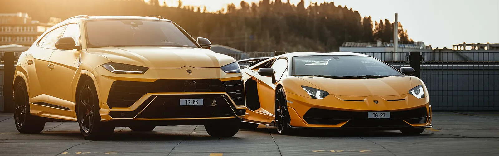 Lamborghini Urus und Aventador, foliert von Rheintal Foliendienst